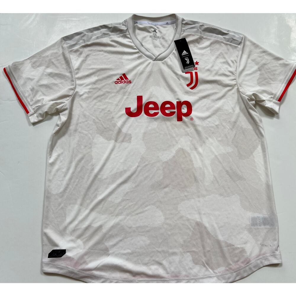 adidas Men's Juventus 19/20 Authentic Away Jersey Raw White DW5462 Size 2XL